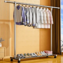 Telescopic Clothes Drying Rack, Foldable Movable Windproof Garment Hanging Rod, Freestanding Clothes Airer, Sturdy Portable Clothing Display Stand, 3 Styles Available, Space-Saving Home Garment Storage Rack For Clothes Organization - Freestanding Drying Rack - View 11