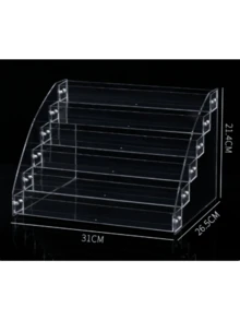 1pc Cosmetic Storage Rack Desktop Eyeshadow Palette Powder Compact Cushion Lipstick Perfume Multi-Layer Transparent Nail Polish Display Stand - Clear - View 7