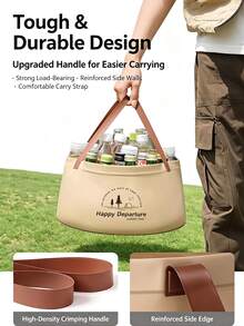 12L Outdoor Foldable Handheld Water Bucket - Collapsible Water Storage Bag - Lightweight Durable PVC Material - Camping Travel Water Storage Bag - Suitable For Hiking - Travel And Outdoor Activities - Multicolor - View 1
