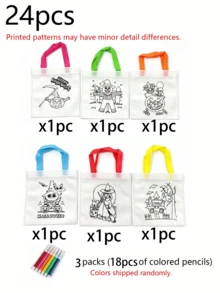 60/48/24/12入萬聖節DIY禮品袋 塗鴉托特袋 多款南瓜塗鴉托特袋與女巫塗鴉托特袋 彩色提把 氛圍營造用品 節日拍照道具 適合萬聖節團體活動 派對禮物包裝袋 - 查看 11