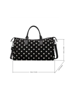 New Fashion Travel Bag Solid Color Minimalist Popular Design Polka Dot Matte Elegant Suitable For Short Trips Fitness With Independent Shoe Compartment Large Capacity Versatile Exquisite Bag - Black - View 12