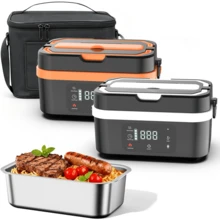 Portable Rechargeable Electric Lunch Box, Insulated Food Warmer With Stainless Steel Inner Liner, Fast Heating, Includes Thermal Bag And Utensils, Suitable For Camping, Car, Work, School, Office, Travel - Multicolor - View 1