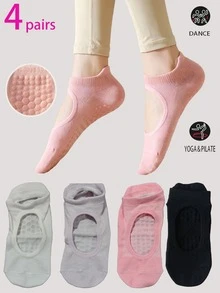 2/4 Pairs Women's Comfortable Pilates Yoga Socks, Sports Socks, Ballet Socks, Multi-Color Options, Suitable For All Seasons - Multicolor - View 14