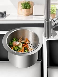 [Keranjang Saringan Stainless Steel] Set 2 Buah Keranjang Saringan Angsa Stainless Steel, Pemasangan Tanpa Bor yang Kokoh, Rak Penyimpanan Bawah Wastafel, Pengering Meja Hemat Ruang, Filter Mudah Dibersihkan, Aksesori Rumah Modern - View 4