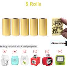 53mm X 2.8m Transparent Gold Powder Self‑Adhesive Thermal Transfer Printer Paper Roll Compatible Mini Portable Pocket Printer Sticker Label Paper For Journal Gift Jar DIY Craft - View 14