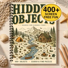 Wilderness Camping Treasure Hunt: 400+ Hidden Object Search & Color, Screen-Free Visual Puzzle Adult Stress Relief Gift, Halloween & Christmas Gift - HCYPSZ205-3 - View 1