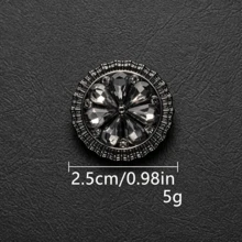 5pcs/Pack Flower Rhinestone Metal Buttons Round Crystal Hand Sewn Buttons For Coats Suits Sweaters Dresses DIY Clothing Accessories - Multicolor - View 15