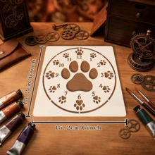 1pc Dog Paw Clock Hollow Template, Washable & Reusable, With Center Paw ...