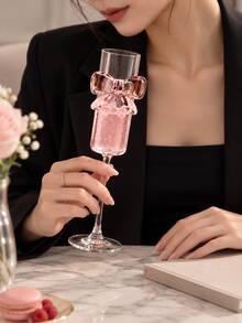 Victorian Style Pink Butterfly Crystal Embossed Champagne Flute. Ideal For Weddings, Parties, Family Gatherings And Gifts. - Multicolor - View 8