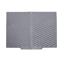 1pc Non-Slip Silicone Kitchen Mat With Drain Groove, Can Be Used As Sink Or Countertop Drying Mat, Quick Drying, Suitable For Pots, Pans And Dishware, Heavy Duty Countertop Protector - Multicolor - View 10