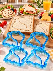 1 pieza Cortador de sándwich, molde DIY para hacer sándwiches, molde con patrón de animal lindo para pan de sándwich, panqueques y galletas, herramienta casera linda para hacer formas de tostadas lindas, decoración de cajas de almuerzo y alimentos - Multicolor - Ver 17