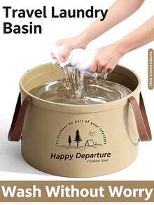 12L Outdoor Foldable Handheld Water Bucket - Collapsible Water Storage Bag - Lightweight Durable PVC Material - Camping Travel Water Storage Bag - Suitable For Hiking - Travel And Outdoor Activities - Multicolor - View 5