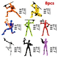 [DUMMY 13 Printable Connectable Figure 2023 Licensed Under CC By 4.0]Titan 13 3D Printed Action Figure Toy Set, Multiple Colors, With Various Accessories, Multi-Joint Movable, Adjustable Poses, Collector Desktop Decor Action Figure, Gift For Boys And Girls (Assembly Required) - Multicolor - View 13