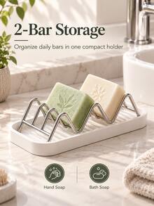 Wavy Design Soap Dish/Rack, Suitable For Bathroom Soap, Kitchen Use Or Countertop Placement (Beside Sink), Can Hold Sponges And Scouring Pads, Quickly Drains Water To Keep Countertop Dry, Sturdy Storage For Sponges And Steel Wool Balls - Multicolor - View 9