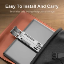 Aluminum Alloy Portable Laptop Stand, X-Shaped Stable Load-Bearing Support, Silicone Anti-Slip & Anti-Scratch Protection, Hollow Design For Accelerated Heat Dissipation, 7-Level Height & Angle Adjustment, Foldable Lightweight Easy-To-Carry Desktop Riser For Students And Office - View 9