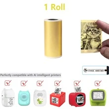 53mm X 2.8m Transparent Gold Powder Self‑Adhesive Thermal Transfer Printer Paper Roll Compatible Mini Portable Pocket Printer Sticker Label Paper For Journal Gift Jar DIY Craft - View 11