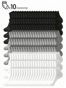 1/3/5/10/15/20/30 Pairs Of Women's Mid-Calf Cotton Socks,Breathable,Moisture-Wicking,Soft,Black/White/Grey Random Mix For Sports/Daily/Casual - Multicolor - View 6