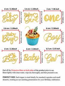 6 pcs Topper Cupcake Akrilik Mini Happy Birthday untuk Dekorasi Dessert dan Perlengkapan Pesta - View 7