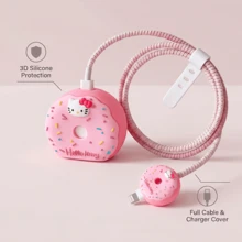 SANRIO 1Set Hello Kitty Charger And Cable Case, Cute Pink Protective Cover Compatible With Iphone 18W/20W Adapter, Data Cable Protection, Durable And Stylish, Mobile Phone Data Cable Protection Data Cable Accessory Storage Protection Cover, Party Small Gift, Suitable For Hello Kitty Lovers, Perfect Birthday, Holiday, Party, Halloween, Christmas, New Year Gift For Family And Friends - Multicolor - View 6