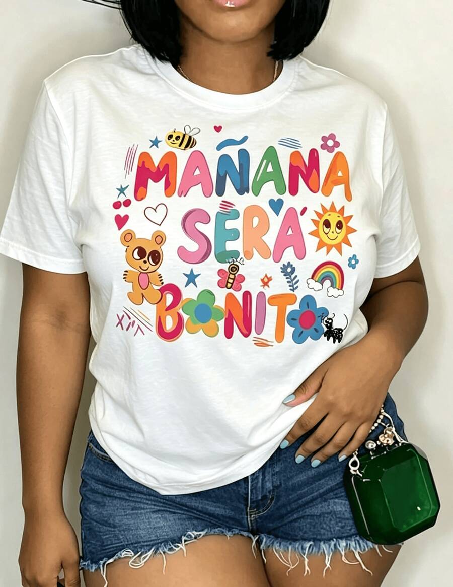 Conjunto para el Día de la Madre, Camisa de Mujer de 180g, Algodón Estampado en Cera de Alta Calidad, Estilo Vintage Un artículo esencial para la playa; -C-Store10038509-00053 - Blanco - Ver 1