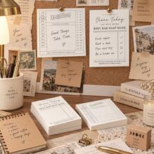 Vintage American Style Memo Pad 50 Sheets/Pack "Endless Wait" Series Portable Memo Notepad INS Style Creative Scrapbook Diary DIY Decoration Base Paper - one-size - View 6