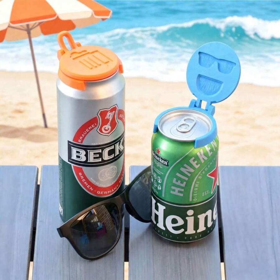 1pc PLA Beverage Can Lid With Dust-Proof And Insect-Proof Flip Cover Design, Suitable For Beverage Cans And Narrow-Mouth Beer Cans, Multiple Colors Available, Ideal For Home, Picnic And Outdoor Activities (Not For Food Contact) - Multicolor - View 1