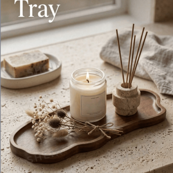 Cloud-Shaped Candle Holder Tray, Wooden Vanity Tray, Perfume Tray, Vase Tray, Jewelry Bedroom Tray, Home Bathroom Storage Organizer, Coffee Tray, Bathroom Accessories, Jewelry And Accessories, Multi-Functional Indoor Decor Tray, Suitable For Christmas, Teacher's Day, Birthday Gifts And Other Holiday Decorations