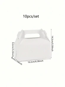 12/24pcs Large Capacity Thickened Kraft Paper Foldable Portable Packaging Boxes, One-Piece Hollow Handle Design, Durable Tear-Resistant, Space-Saving Solid Color Gift Boxes, Suitable For Takeout Delivery, Gifting, Party Celebrations And Daily Use - View 4
