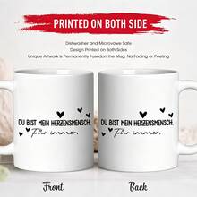 Sweet German Phrase Coffee Cup, Romantic Slogan With Hearts Printed Mug, Birthday Present For Boyfriend Girlfriend Spouse - Multicolor - View 4