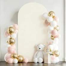 1pc Beige Arch Backdrop, 6ft/6.6ft/7.2ft Wedding Arch Cover, Double-Sided Polyester Fabric Arch Backdrop, Suitable For Birthday Party And Wedding Arch Frame Decoration (Arch Frame And Other Decorations Not Included, Only Arch Backdrop Fabric) - Beige - View 13