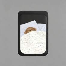 Autumn Winter Sleepy Dog Cat Magnetic Card Holder Compatible With Iphone 17 Pro Max, PU Leather Card Sleeve, Cute Cartoon Phone Card Pouch - Multicolor - View 7