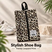 Leopard Print Shoe Bag, 5 Colors Available, Portable Travel Shoe Storage Bag, Waterproof Zipper Shoe Organizer, Suitable For Travel, Home Closet Storage - Multicolor - View 3