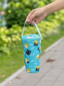 Portable Cup Holder Bag With Handle, Milk Tea Cup Sleeve Storage Pouch, Office Student Beverage Tote Bag, Insulated Design Suitable For Coffee And Tea Drinks, Lightweight Carrying Bag, Fashion Travel Accessory, Suitable For School Work Commute Daily Cup Storage Organizer Bag - Multicolor - View 14
