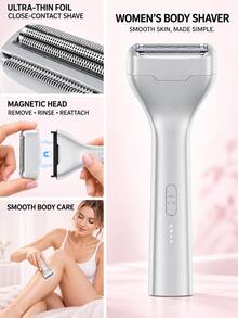 SKYWORTH Alat Cukur Listrik Portabel untuk Wanita & Pria, Alat Cukur Foil Ultra Tipis dengan Pengisian Daya Tipe-C, Penghapus Rambut Tanpa Kabel untuk Perawatan Sehari-hari & Perjalanan - View 1