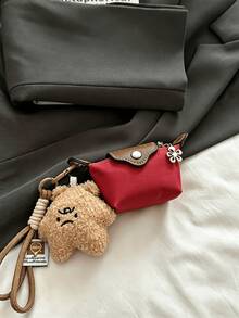 HAILIAN Women's Mini Coin Purse, Wristlet Bag, Multi-Color Storage Pouch, Handbag Accessory, Daily Wallet, Gift For Friends, Mini Card And Coin Holder - Red - View 2