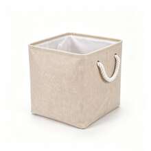 1pc Fabric Storage Basket For Kids Toys, Bedroom Clothes And Socks Organizer, Foldable Linen Storage Bin - Multicolor - View 10