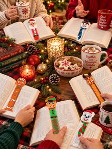 24pcs Christmas Bookmark Set, Cute Santa Claus Snowman Reindeer Gingerbread Man Bookmark Gift Set, Holiday Reading Accessories, Suitable For Book Lovers Christmas Stocking Stuffer - Christmas - View 4