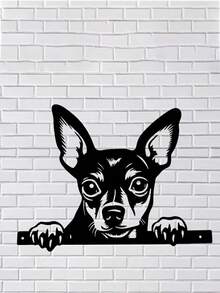1pc Metal Dog Silhouette Fence Peeker Outdoor Wall Decor - Garden Fence Metal Decoration - A - View 11