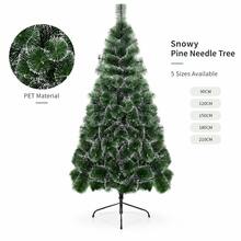 Snow Flocked Pine Needle Christmas Tree With Stand Holiday Xmas Tree For Home Party Decor 90cm-210cm - Green - View 2