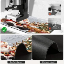 1pc Dish Drying Mat, Coffee Machine Mat, Christmas Theme Santa Claus & Reindeer Pattern Dish Drying Mat, Absorbent Quick Dry Tabletop Protector, New Year Dining Table, Kitchen Holiday Atmosphere Decorative Mat, Holiday Placemat, Multi-Purpose Drying Mat, Home Gift, Desktop Decoration - XYLSD-1121 - View 9