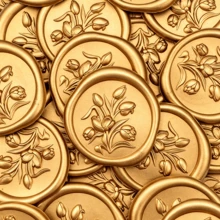 20入/包 3D鬱金香蠟封貼紙，婚禮邀請函信封封口貼，自黏式白色花朵貼紙，適用於邀請函、禮物包裝、聖誕節 - 鬱金香-棕色 - 查看 2