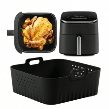 Square Silicone Air Fryer Liner, Reusable Silicone Air Fryer Liner, Silicone Air Fryer Mat, Air Fryer Accessory, Kitchenware, Can Replace Disposable Baking Paper. - View 2