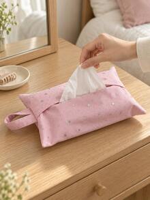 1 buah Tas Penyimpanan Kotak Tisu Gantung, Tas Tisu Kain Lembut dengan Pegangan Cincin, Penutup Tisu Wajah yang Dapat Diganti dengan Motif Bintang, Cocok untuk Kamar Tidur, Kamar Mandi, Mobil, Asrama, dan Kantor - MultiWarna - View 6