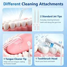 Hailicare Portable Water Flosser, 4 Modes, IPX7 Waterproof 300ML Water Flosser, Suitable For Home And Travel Teeth And Gum Cleaning, Type-C Charging, 2-Minute Auto Shut-Off And Smart Memory Function, Multiple Nozzles - White - View 7