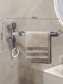 1pc No-Drill Rotating Multi-Bar Towel Rack, Bathroom Towel Holder, Bathroom Storage Rack, Bathroom Towel Rack - Multicolor - View 20
