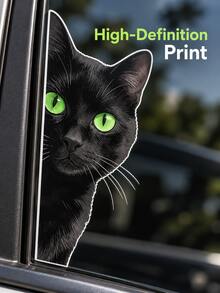 Eye-Catching Fun Black Cat Car Sticker, Suitable For Laptop, Car, Motorcycle, Can Cover Scratches, Ideal Gift For Various Occasions - A - View 3