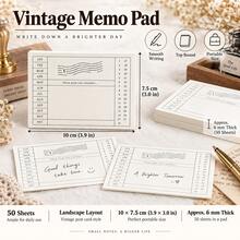 Vintage American Style Memo Pad 50 Sheets/Pack "Endless Wait" Series Portable Memo Notepad INS Style Creative Scrapbook Diary DIY Decoration Base Paper - one-size - View 3