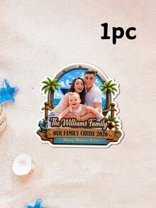 Personalized 2D-Style Design Character Photo Fridge Magnet With Text, Custom Nautical Cruise Ship Refrigerator Magnet, Home Decor Birthday Cruise Vacation Gift, Vacation Gift For Family Friends Home Kitchen Decor, Ocean Voyage Memory Keepsake - Multicolor 3 - View 13