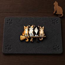 Pin Enamel Kucing dengan Blok Warna, Lencana Dekoratif Fashion, Ornamen Lencana Kerah, Lencana Tas, Hadiah. - MultiWarna - View 6
