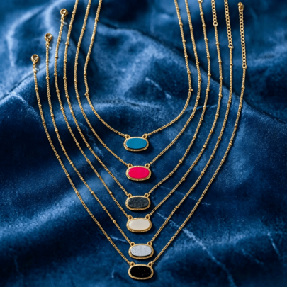 1 pieza Collar con racimo de cristal dorado, collar con colgante ovalado de colores vibrantes, exquisito estilo bohemio para uso diario, citas, fiestas y festivales, regalo de joyería de moda